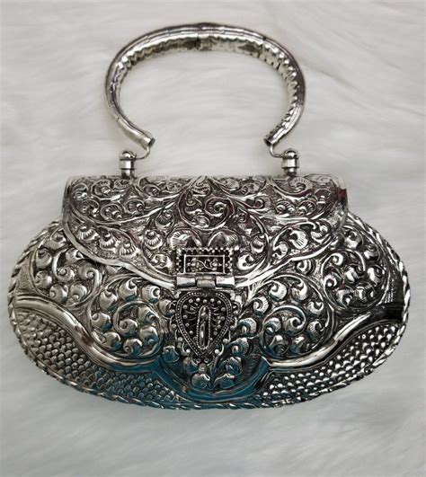 silver metal box bag|Silver Box Purse .